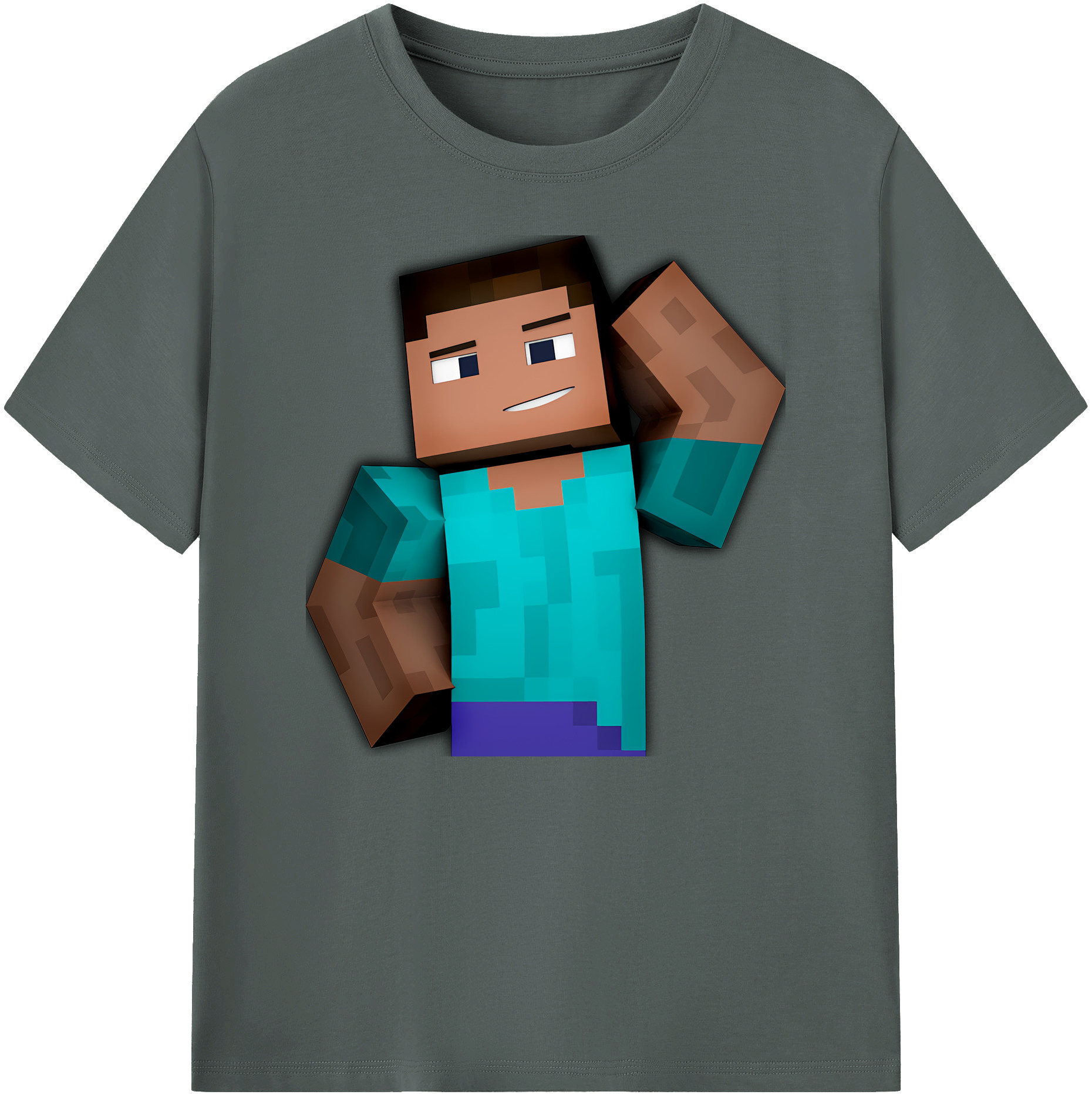 （画像用） マインクラフト ブロックの世界 Minecraft MC Block world 綿100％ メンズ半袖Tシャツ｜肌触りやわらか＆通気性